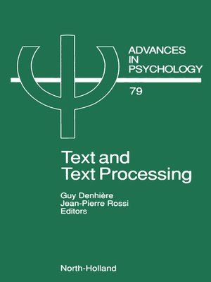 cover image of Text and Text Processing
